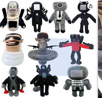 Yipeizi Skibidi Toilet Toy Plush,Cameraman Plush,Speakerman Plush Toy Stuffed Animal Plushie,Fun and Whimsical Stuffed Figure Doll Gift for Game Fans Kids Children (10-)